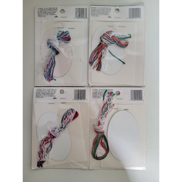 4 Vtg NIP Designs for the Needle Lace Christmas Ornament Kits Snowman Santa etc - Picture 6 of 6